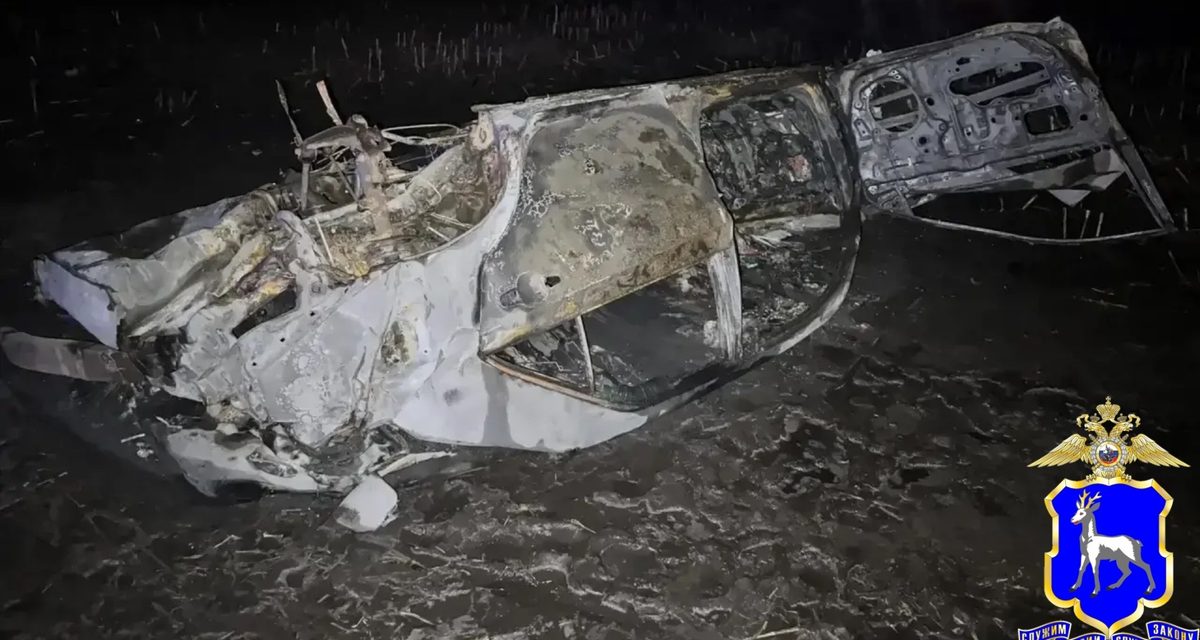 Toyota Camry съехала в кювет и загорелась на Обводном шоссе — погибли два человека